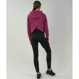 gymshark womens Cross Back Hoodie - Deep Plum Marl